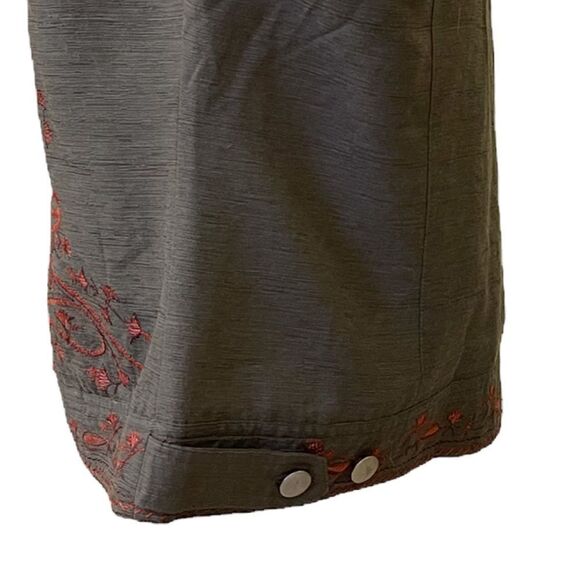 Willi Smith Paisley Embroidered Silk Blend Snap Lightweight Jacket - Picture 7 of 10